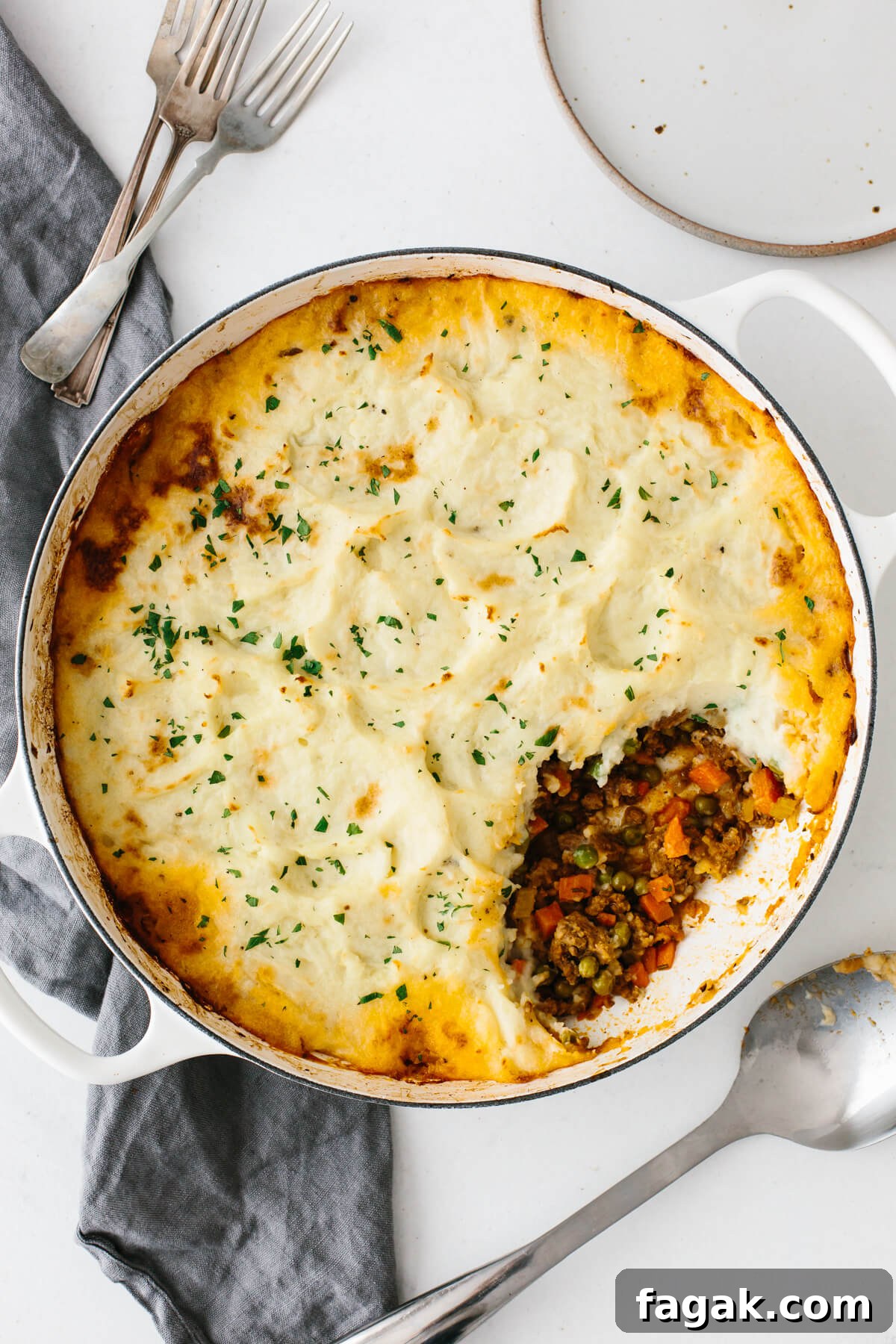 A large pan of shepherd's pie