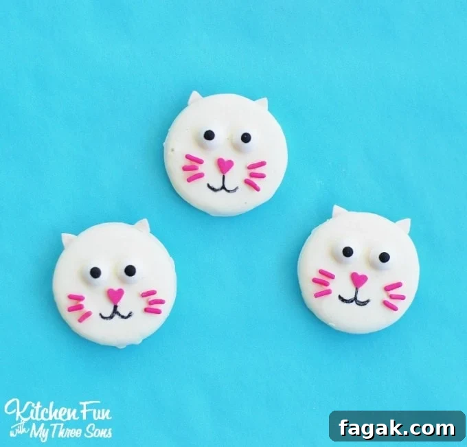 Easy Valentine Oreo Kitty Cat Cookies 