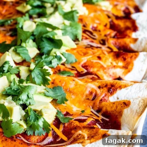 Vegetarian enchiladas with roasted cauliflower and toppings.