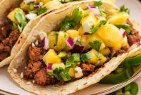 Juicy Ground Pork Tacos with Pineapple Salsa