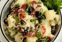 Italian Potato Salad (No Mayo) with Olives & Herbs