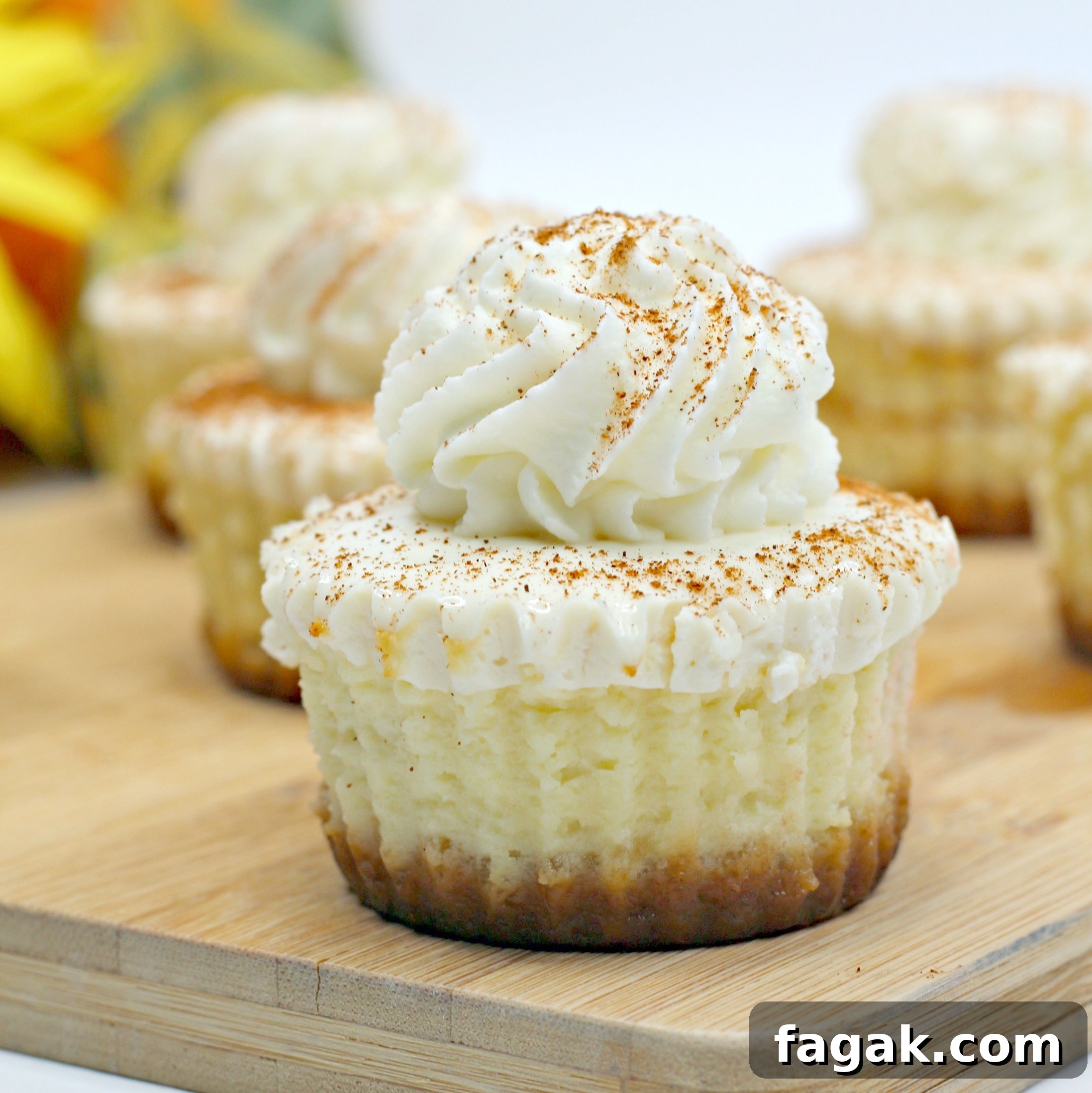 Pumpkin cheesecake topped with whipped cream