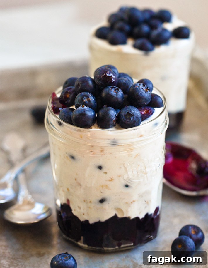 Blueberry Overnight Oats In A Jar