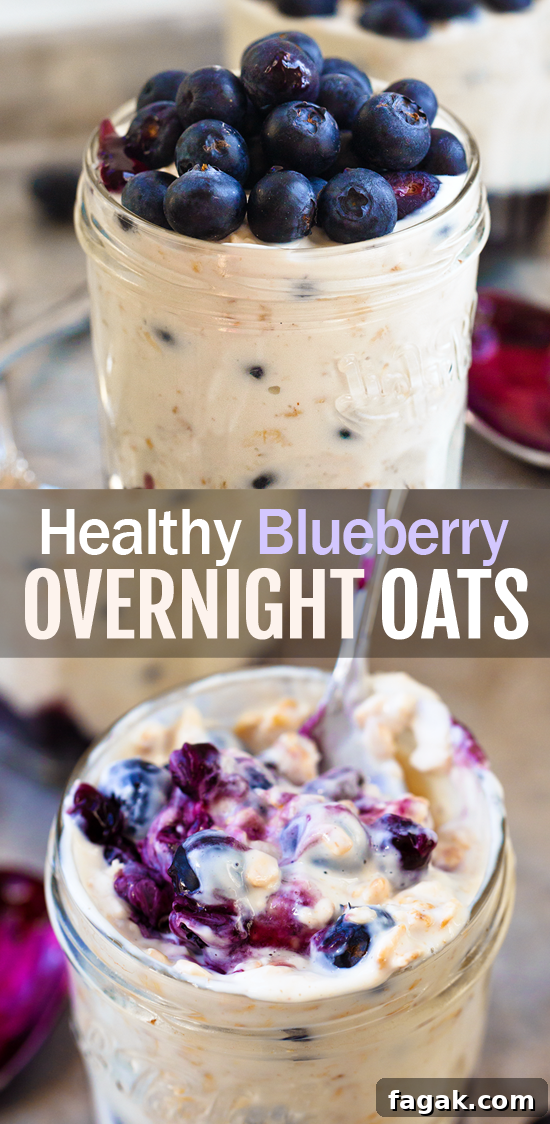 Easy Blueberry Overnight Oatmeal (Mason Jar Meal Prep Recipe)