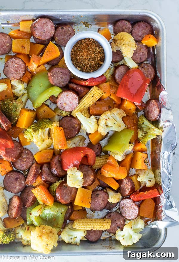 one pan sausage and veggies