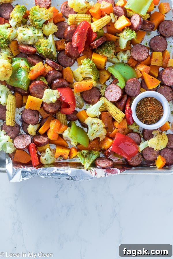 sheet pan sausage and veggies