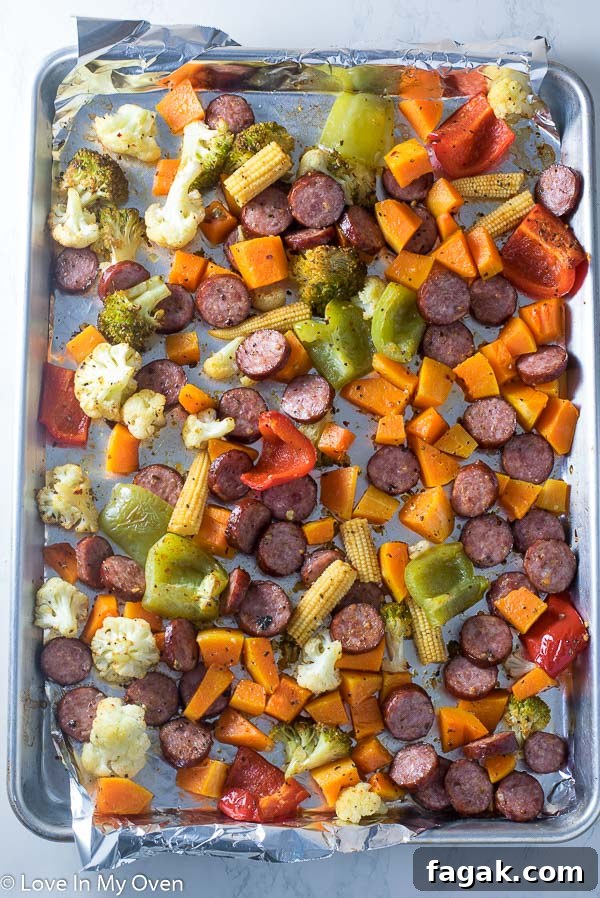 one pan sausage and veggies