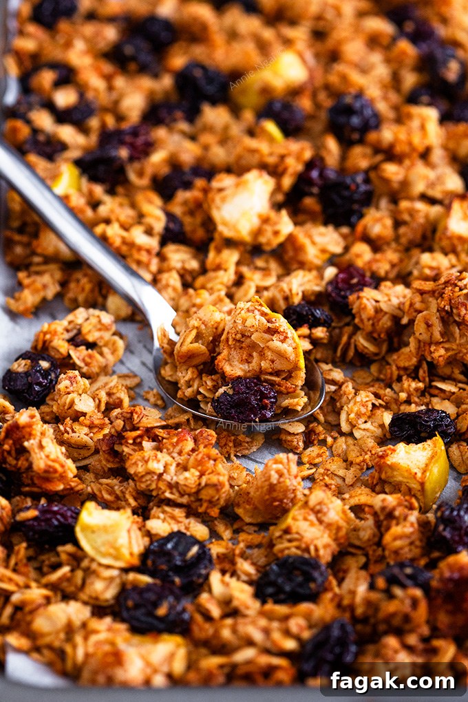 This crunchy Apple and Raisin Granola is easy to make and nut free! Make a batch at the weekend and then have breakfast sorted for the whole week!