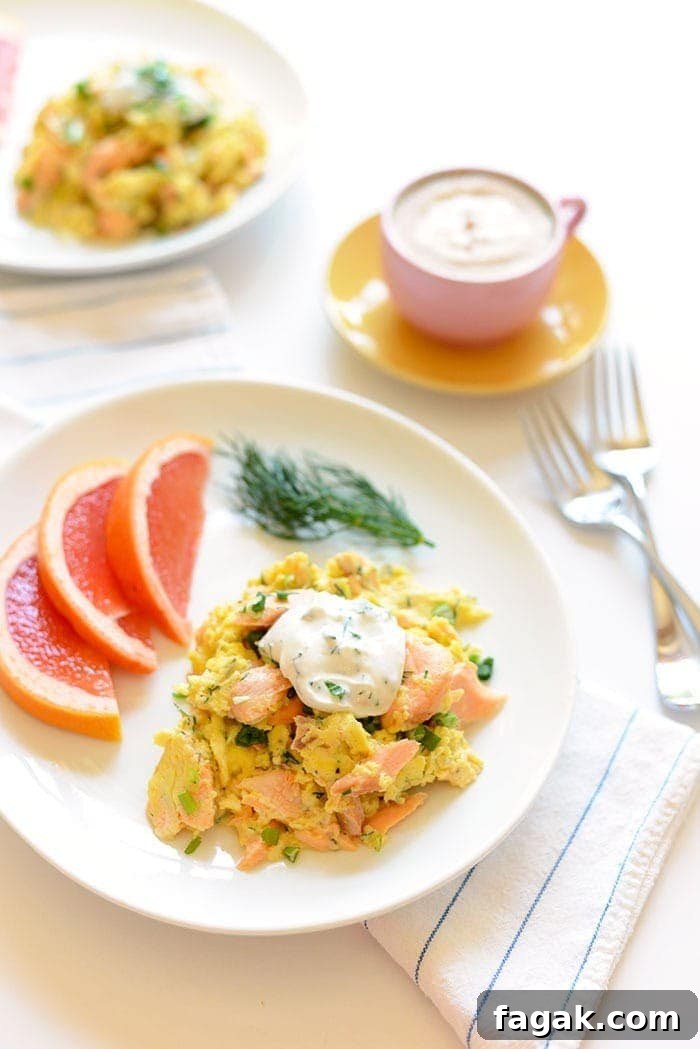 salmon scramble on plate