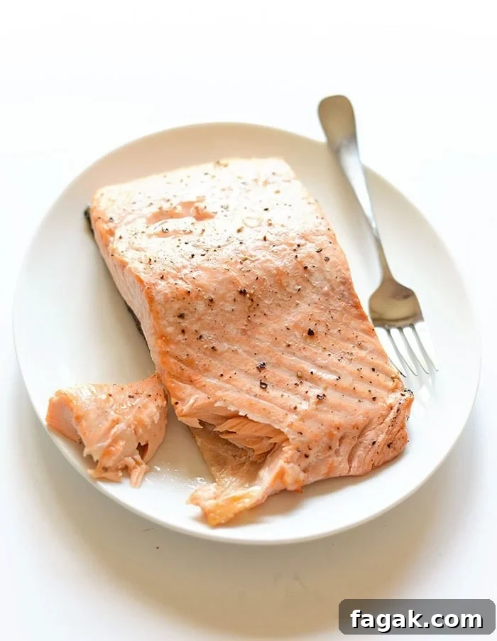 cooked salmon on plate