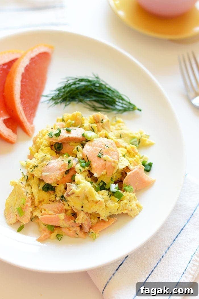 eggs and salmon on plate