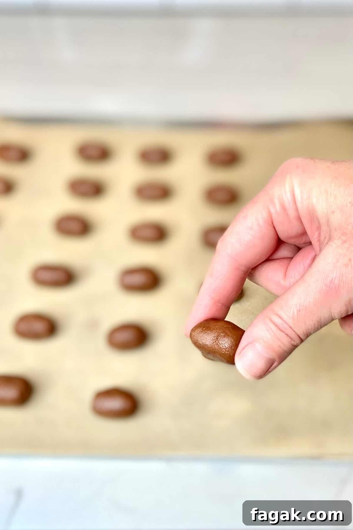 Forming the cookies into shape.