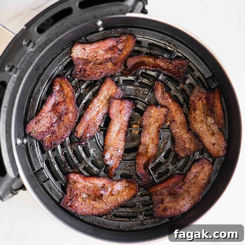 bacon that was cooked in an air fryer