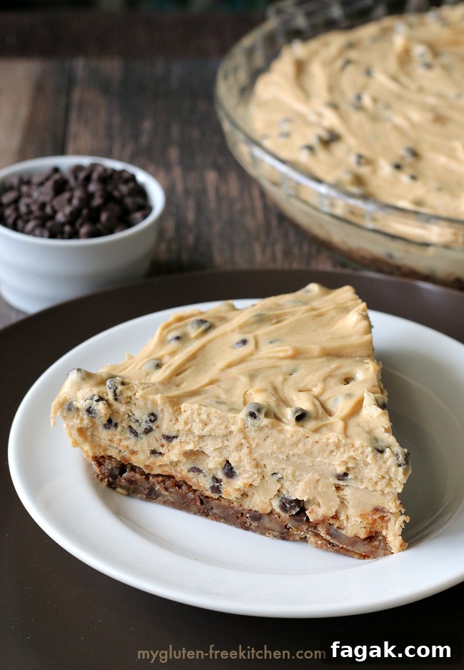 Gluten-free Chocolate Chip Peanut Butter Pie. Easy recipe for an impressive dessert! 