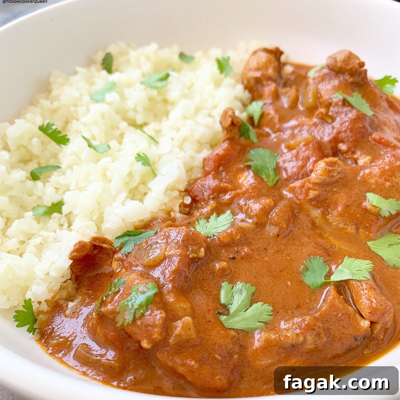 Chicken tikka masala is a popular Indian restaurant dish that's perfect for the slow cooker or pressure cooker. This dairy-free, paleo & whole30 version will have your kitchen smelling amazing.