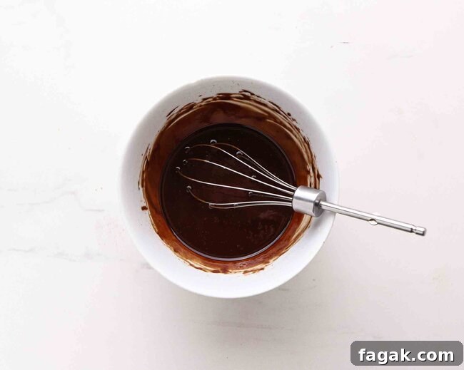 Cocoa and coconut oil being whisked in a bowl.