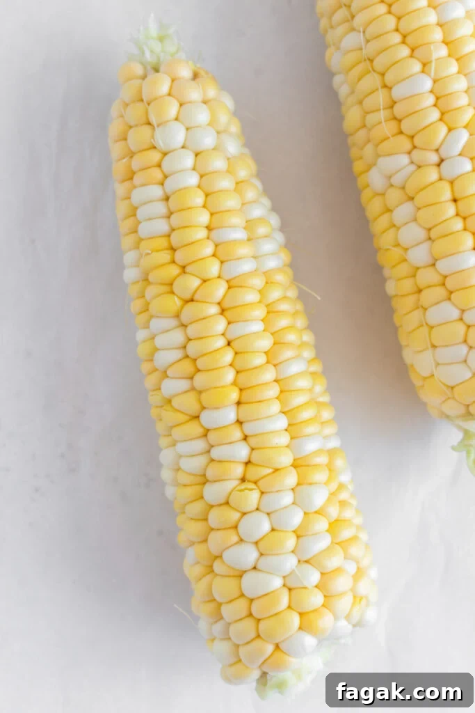 Fresh corn on the cob