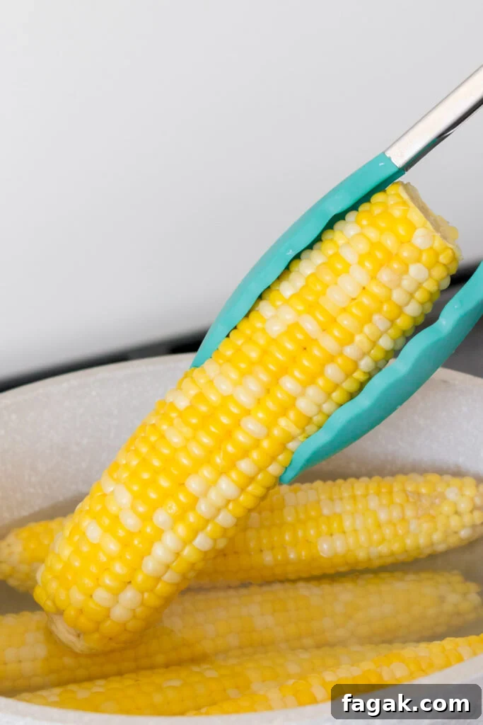Boiling corn