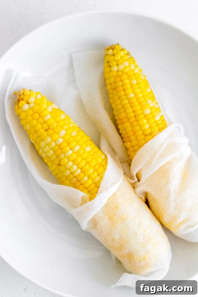 Microwaved corn