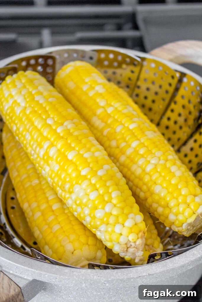 Steamed corn